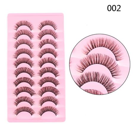 10 Par Strip Lashes Dd Curl Mink Lösögonfransar Full Curled