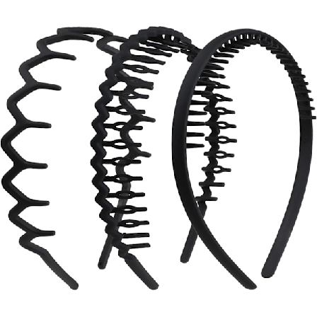 3 Stycken Hårkammar med Hajtänder, Hårband i Plast med Halkskydd, Vågiga Hårband med Tänder, Trendigt och Enkelt Hårband, Håraccessoar