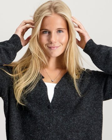 VERO MODA VMDOFFYSHINE LS O-NECK CARDIGAN Svart Genser Jente - Kids Brand Store