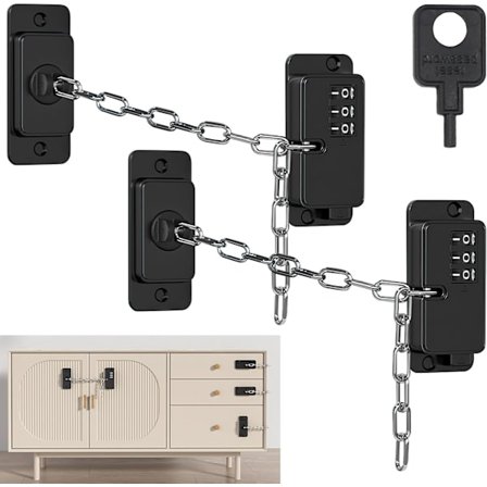 2 stk. sikkerhedslåse til skabe, digitale kodelåse til skuffer uden boring til døre, vinduer, køleskabe, garderobeskabe og skabe