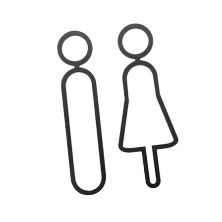 2x Toalettskilt Badeskilt Retro Dekor Dørskilt Universelt Toalettdørskilt Plakett for Klubb Toalett Kjøpesenter Familiebad