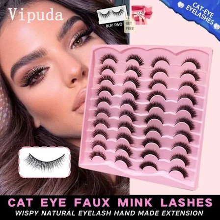 End Winged Natural 20pairs Wispy False Eyelashes Cils Magnetique Lash Supplies High Quality Professional Makeup Femme