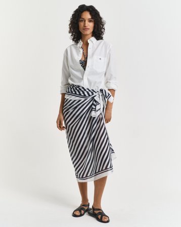 GANT Damen Sarong mit Chevron-Print (ONE SIZE) Marineblau