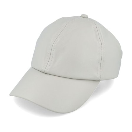 Seeberger - White adjustable Czapka Z Daszkiem - Leather Baseballcap White Adjustable @ Hatstore