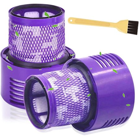 Filter för Dyson V10, 2-pack ersättningsfilter HEPA-filter sladdlös dammsugare reservdelar dammsugartillbehör med rengöringsborste tvättbar f