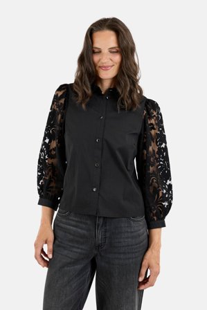 B. COPENHAGEN - 3/4 Ærmet Skjorte - Sort - Blonde