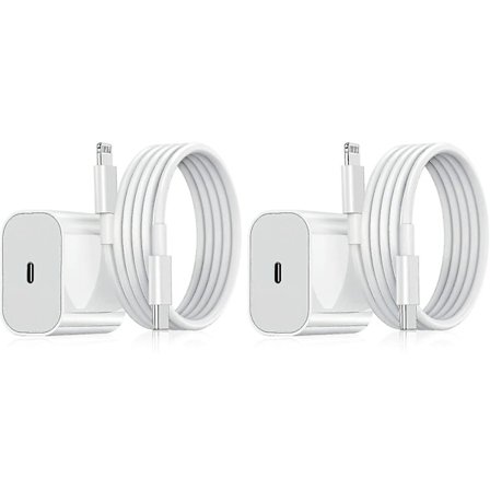 2-pack - Laddare för iPhone - Snabbladdare - Adapter + Kabel 20w Vit 2-pack iPhone(2-Pack iPhone)