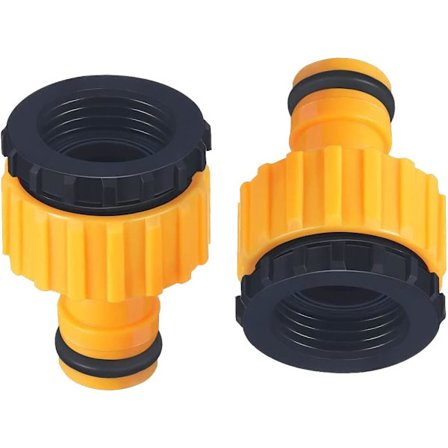 Slangkoppling 3/4 tum och 1/2 tum BSP 2-i-1 Plast Utomhus Trädgårdsslang Koppling Gängad Kranadapter (2-pack)