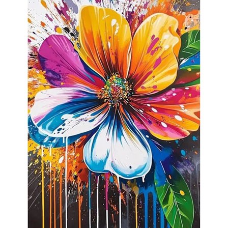 Blomster Diamant Kunst Sæt til Voksne, Farverigt Blomster Diamant Maleri Sæt, 5D Fuld Bor Rund Diamant Kunst Lærred til Begyndere Hjem Vægdekoration