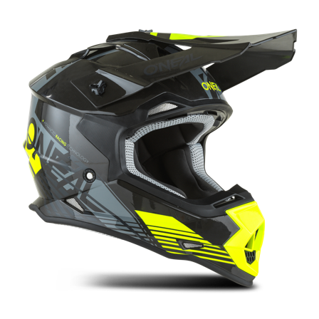 Casco Cross Bambino O'Neal 2SRS Rush Grigio-Giallo L