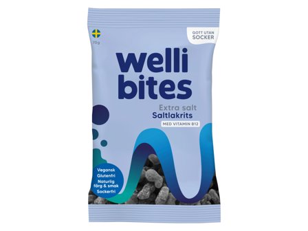Wellibites Extra Salt Saltlakris, 70 g