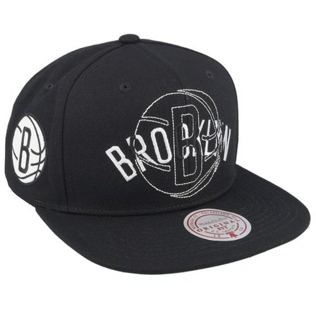 Mitchell & Ness - NBA Svart snapback Keps - Brooklyn Nets Double Up Black Snapback @ Hatstore