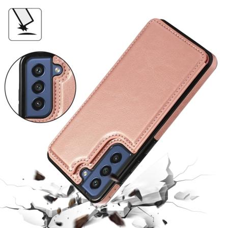 Samsung Galaxy S21 FE - Skal med Korthållare Roséguld