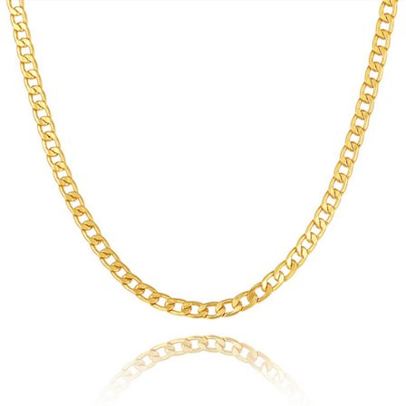 Halskjede tykk kjede lenke gull gullbelagt 55 cm