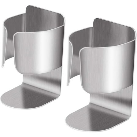 2-pack Elektrisk Tandborsthållare Väggmonterad Ställ med Stark 3M Självhäftande Rostfritt Stål Tandkräm Organiserare Förvaring För Badrum