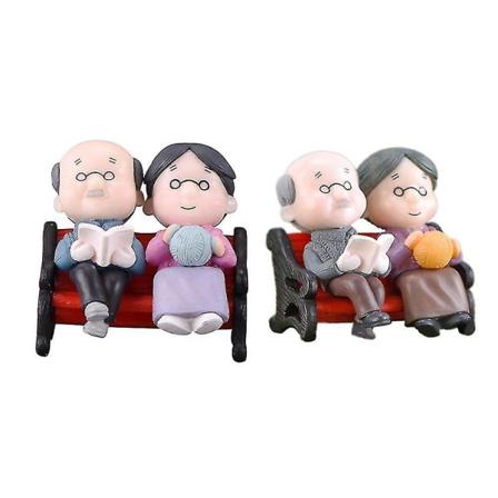 Miniatyrfigurer av par, bestemor og bestefar, til fehage
