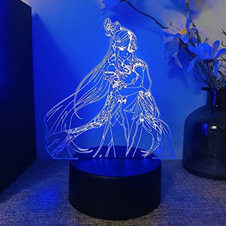 Genshin Impact 3D-lampa nattlampa för sovrumsdekor LED-lampa
