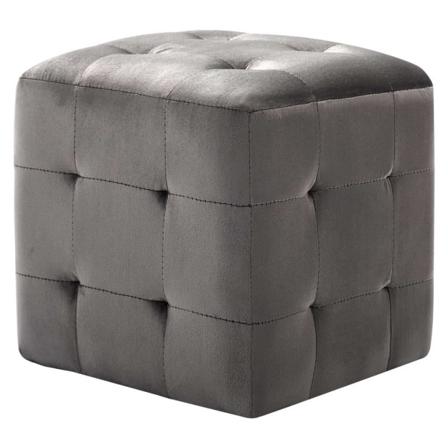 Vidaxl Sängbord 2 St Grå 30x30x30 Cm Sammetstyg Grå