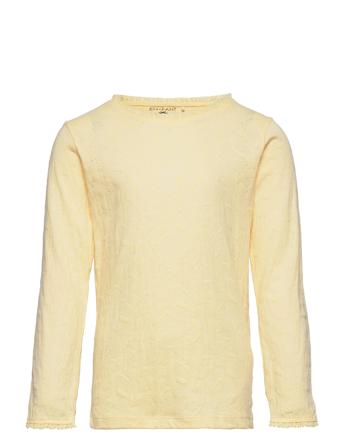 T-Shirt Ls Jacquard T-shirts Long-sleeved T-shirts Keltainen En Fant