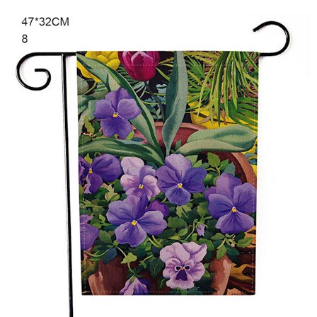 Blomsterträdgårdsflagga 12×18 tum liten vertikal dubbelsidig säsongsbetonad utomhusdekor för gårdsgård