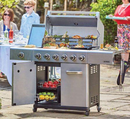 Outback Jupiter 6 Burner Hybrid BBQ Stainless Steel (OUT370768)