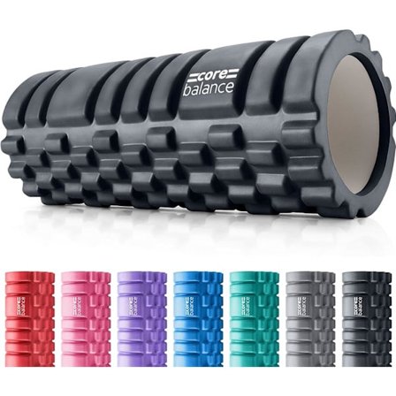 Core Balance Foam Roller for dypvevsmassasje, Trigger Point Grid Sportmassasje, Fitness Gym Physio (Svart)