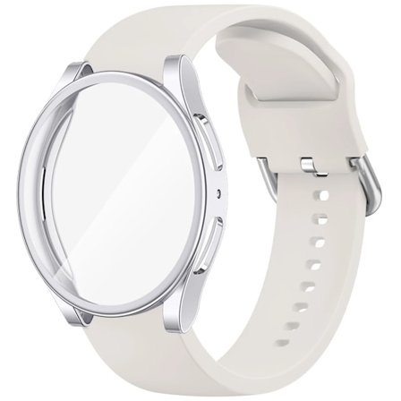 TPU-fodral + silikonarmband för Samsung Galaxy Watch 4 5 6 7 40mm 44mm Armband Skärmskydd Stötfångare för Galaxy Watch 4 5 6 7