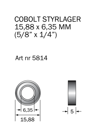 Cobolt 5814 Kulelager 15,88 x 6,35 mm, Maskintilbehør & forbruk