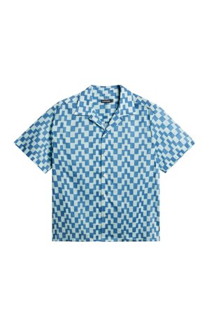 J.Lindeberg - Donso Cotton Printed Shirt - Blue - Homme - L