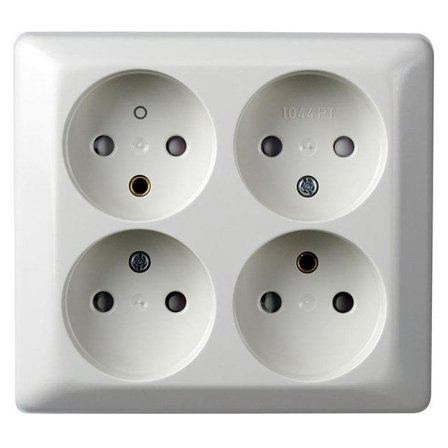 Elko EKO05446 Stikkontakt ujordet, 4-veis, Strømbrytere & vegguttak