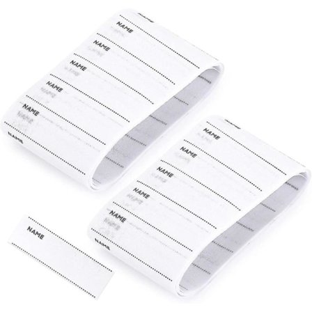 200 stk. Navnelapper til Tøj Tomme Navnelapper Vaskbare Navnelapper til Børn Skoleuniform Vævet Stof Personlige Skrivbare W