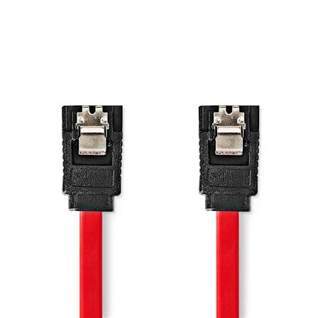 SATA kabel | 1.5 Gbps | SATA 7-Pin Hun | SATA 7-Pin Hun | Nikkelplateret | 0.50 m | Fladt | PVC | Rød | Box