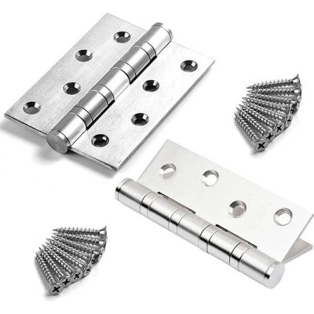 Pakke med 2 utvendige hengsler i rustfritt stål for robuste tredører