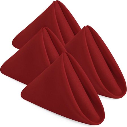 Cloth Napkins - 24 Pack, Reusable (Red, 43 x 43 cm)