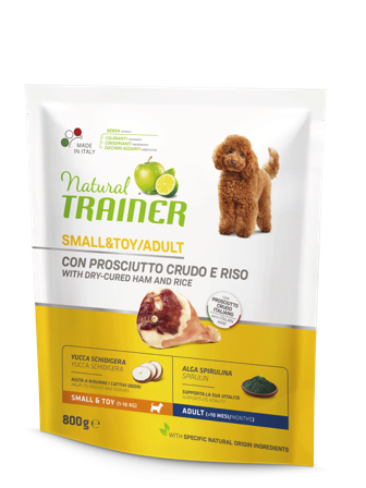 Natural Trainer Crocchette Prosciutto Crudo/Riso Per Cani Adulti