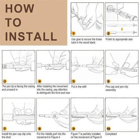 20 stk 7 mm Slim Pennesett med Refiller Tre Roterende Pennesett Dreiematerialer for DIY Kobber Venn_Billige gaver Sølv