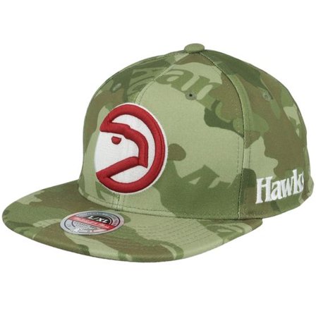 Mitchell & Ness - NBA Camo fitted Keps - Atlanta Hawks Tonal Green Camo Stretch Fitted @ Hatstore