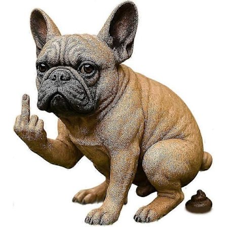 2025 Rolig Fransk Bulldog Trädgårdsstaty, Djärv Bajsande Hundstaty, Bulldog Hund Välkomstskylt Trädgård Djurskulptur för Utomhus Trädgårdsdekoration, 