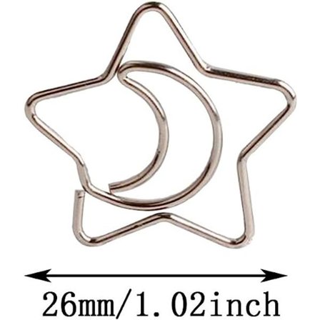 Rurili Kreative Metallmåne og Stjerneformet Papirklips Spesialformet El