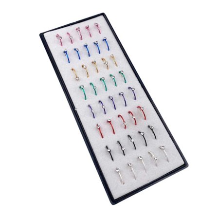 40-pack Fake Piercing Ears Lip Nose Ring Septum Diamond