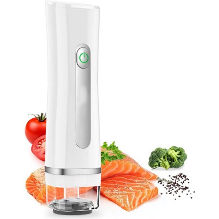 ING Vakuumforsegler Automatisk Vakuumforseglingsmaskine Vakuummaskine Trådløs Kompakt Vakuumforsegler til Madkonservering til Mad Kød Sous-Vide Hvid