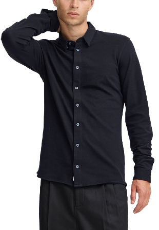 Casual Friday Cfarthur Jersey Piquet Shirt Skjortor Herr Svart S