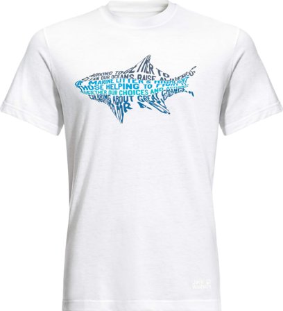 Jack Wolfskin Men's Ocean Life Tee Men short-sleeved sweaters White L