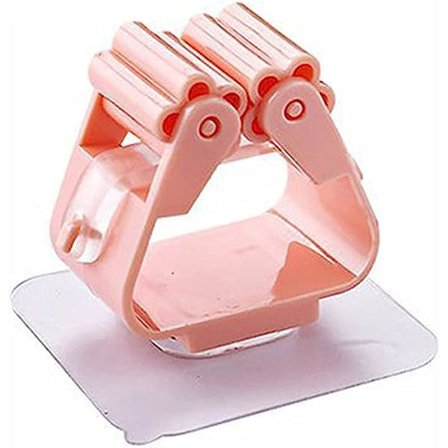 Veggmontert Mopp Organizer Holder Børste Kost Henger Hjem Oppbevaringsstativ Bad Suge Hengende rørkroker (Farge: Rosa krok, størrelse: 1 PC)