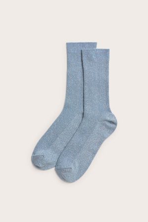 Kappahl | Prążkowane brokatowe skarpetki Jasnoniebieski 40/42 | Jasnoniebieski