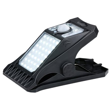 LED-belysning med klämma och solcellsladdning