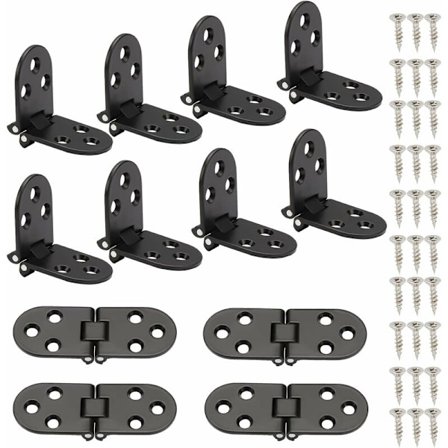 12 stk sammenleggbare topphengsler, runde kanthengsler med 180 graders åpning, sinklegering, møbelhengsler for skap, bord, sammenleggbart bord