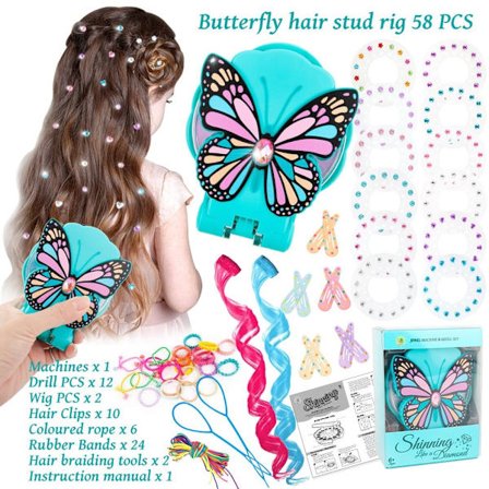 Hair Gem Stamper Hair Gems Machine SININEN 58 KPL SET 58 KPL SET