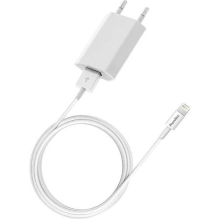 USB-kabel + Stikoplader - Phonillico - iPhone 11/11 PRO/11 PRO MAX - 1 Meter - Hvid - 1A