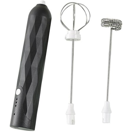 Mjölkskummare Handhållen – Äggvisp Uppladdningsbar med 2 Vispar, Trådlös Skummare_TF_TF